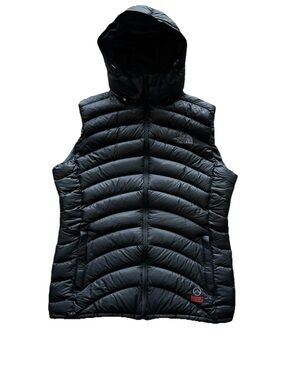North Face Vest Womens XL Black Puffer Quilted Summit Series Full Zip Nylon